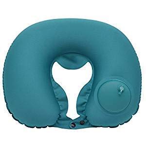 Inflatable Travel Neck Pillow with Built-in Pump