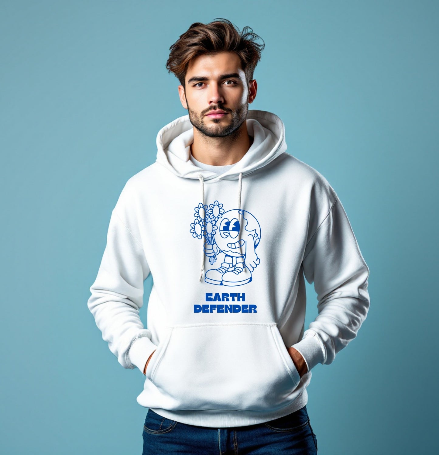 Earth Defender Hoodie - Save The Planet Graphic Sweatshirt, Eco-Friendly Streetwear, Earth Day Hoodie