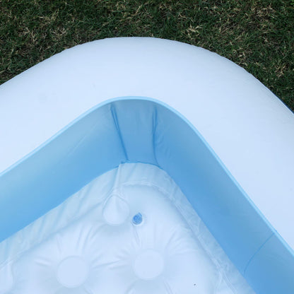 Inflatable Family Swimming Pool with Air Pump – Large Rectangular Kiddie Pool for Kids & Adults 6.7 FEETS (2.01m) LENGTH,5.9 FEETS (1.50m) BREATH AND 54 CM