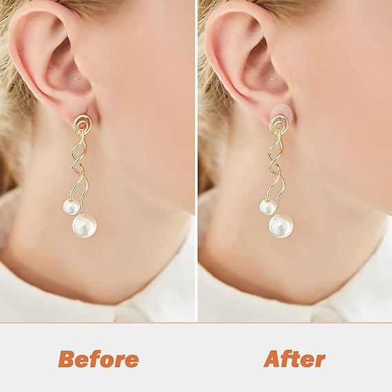30 Clear Earring Lobe Support Patches, Invisible Ear Lobe Lifters for Heavy Earrings, Ear Hole Protectors