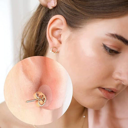 30 Clear Earring Lobe Support Patches, Invisible Ear Lobe Lifters for Heavy Earrings, Ear Hole Protectors