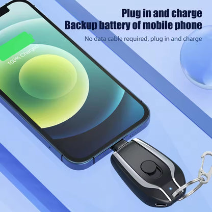 Mini Finger Charger, Ultra-Portable Emergency Power Bank | 1500mAh Mini Emergency Power Bank Keychain Charger