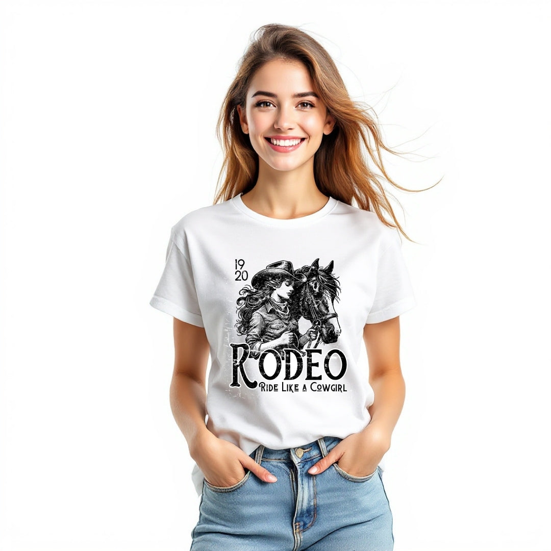 Rodeo Cowgirl Western Graphic T-Shirt
