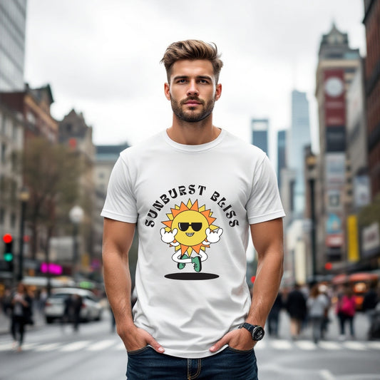"Sunburst Bliss" Cool Sun Cartoon T-Shirt