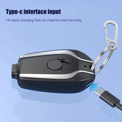 Mini Finger Charger, Ultra-Portable Emergency Power Bank | 1500mAh Mini Emergency Power Bank Keychain Charger