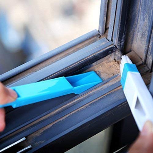 Estoy Plastic Dust Cleaning Brush for Window Frame, Keyboard Corners Brush with Mini Dustpan (Standard Size, Multicolour)