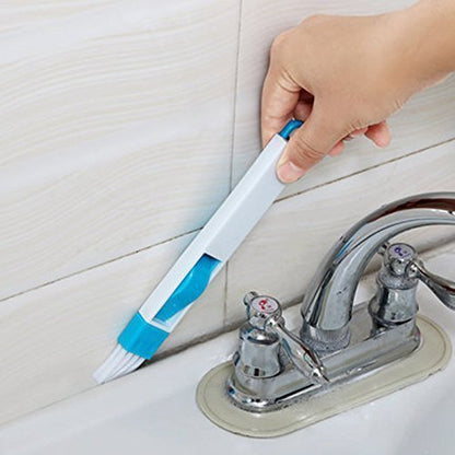 Estoy Plastic Dust Cleaning Brush for Window Frame, Keyboard Corners Brush with Mini Dustpan (Standard Size, Multicolour)