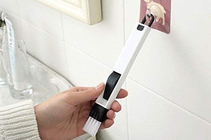 Estoy Plastic Dust Cleaning Brush for Window Frame, Keyboard Corners Brush with Mini Dustpan (Standard Size, Multicolour)