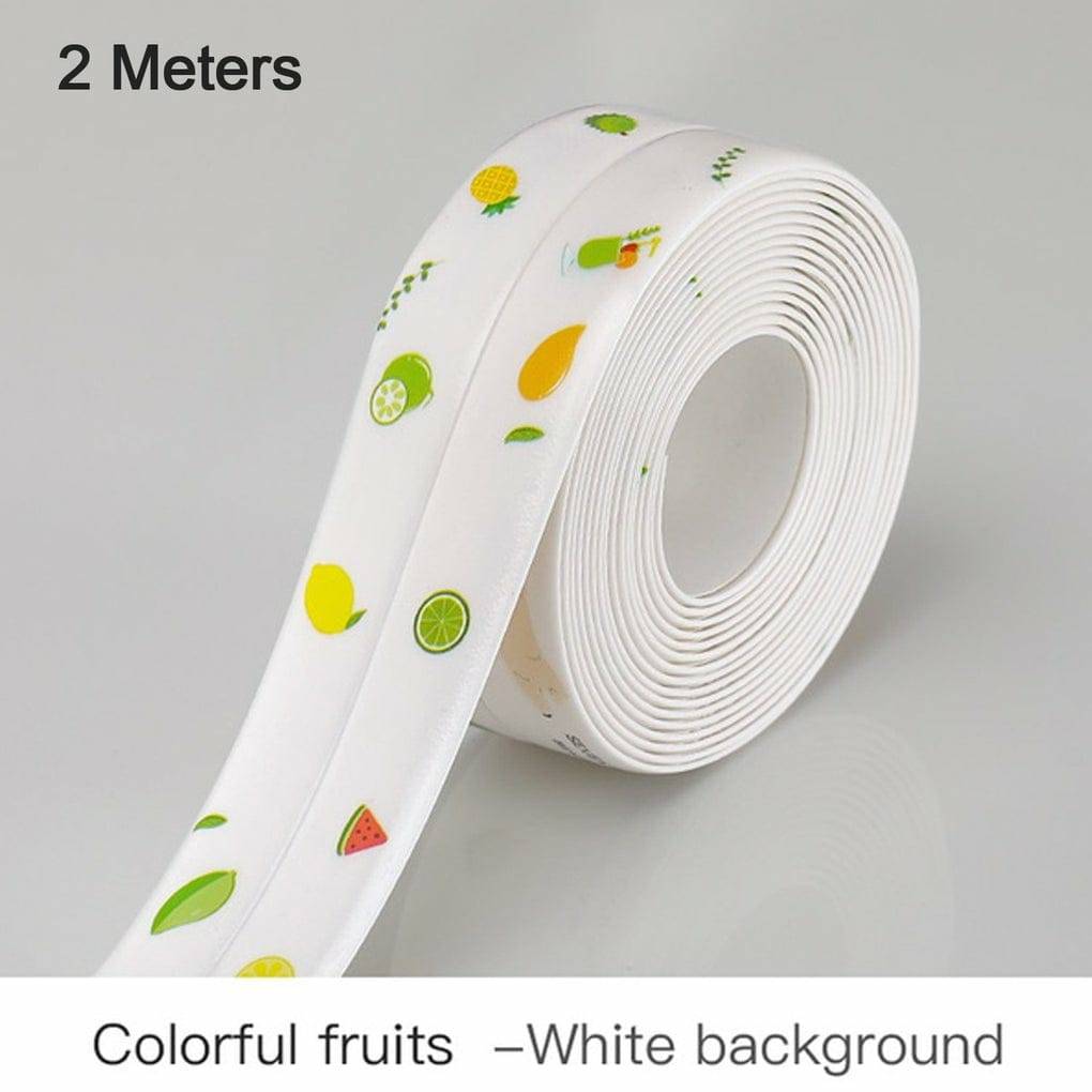 Waterproof Tape for Kitchen Sink Oil Proof Caulk Kitchen Sink Tape Waterproof for Corner Caulk Self Adhesive Sealing Tape Gap Sealer for Platform Bathroom (Multi Print1 Pcs) (1)