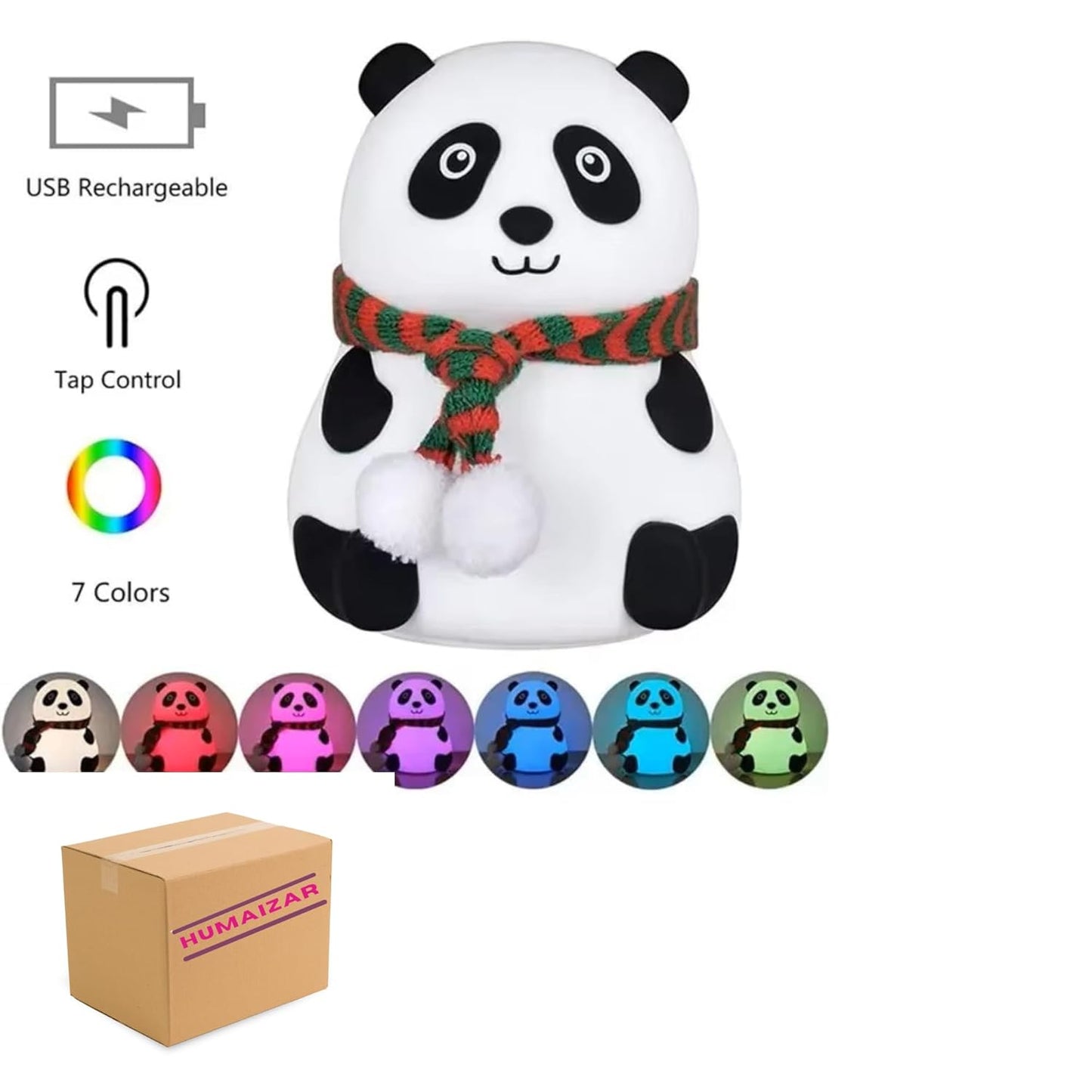 Cute Panda Silicone Night Lamp – HUMAZIAR Soft Touch LED Light