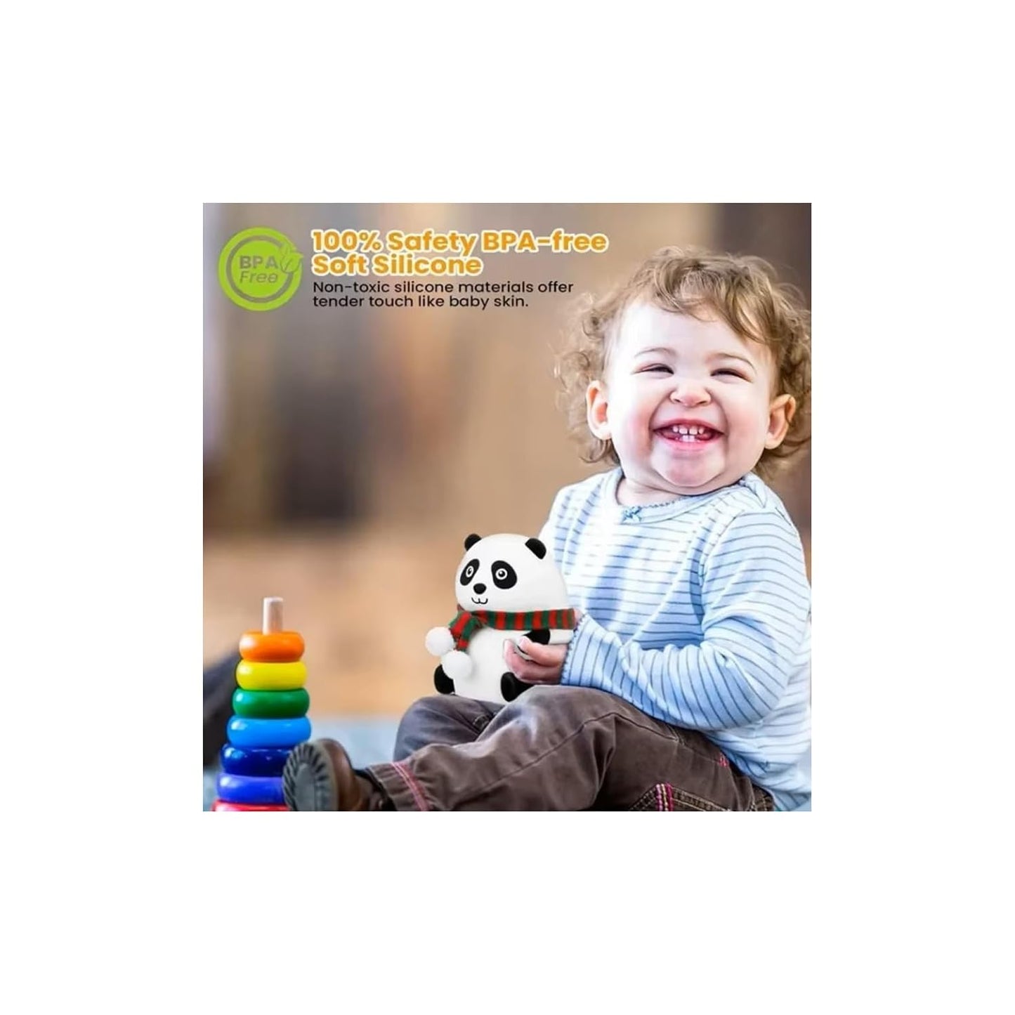 Cute Panda Silicone Night Lamp – HUMAZIAR Soft Touch LED Light