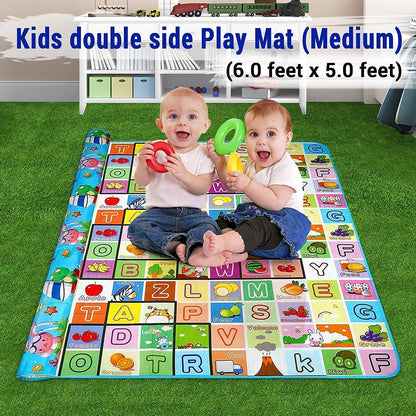 Foldable Kids Play Mat – Waterproof, Non-Toxic Foam Activity Mat with Educational Print (Standard Size - 6 Feet X 4 Feet), 1 Count