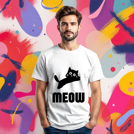 Cute Black Cat Meow T-Shirt