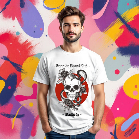 Born to Stand Out Skull & Snake T-Shirt