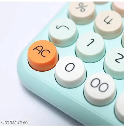 Orbit Retro Pastel Calculator – 12-Digit Large Display with Soft Round Buttons for Office & School Use