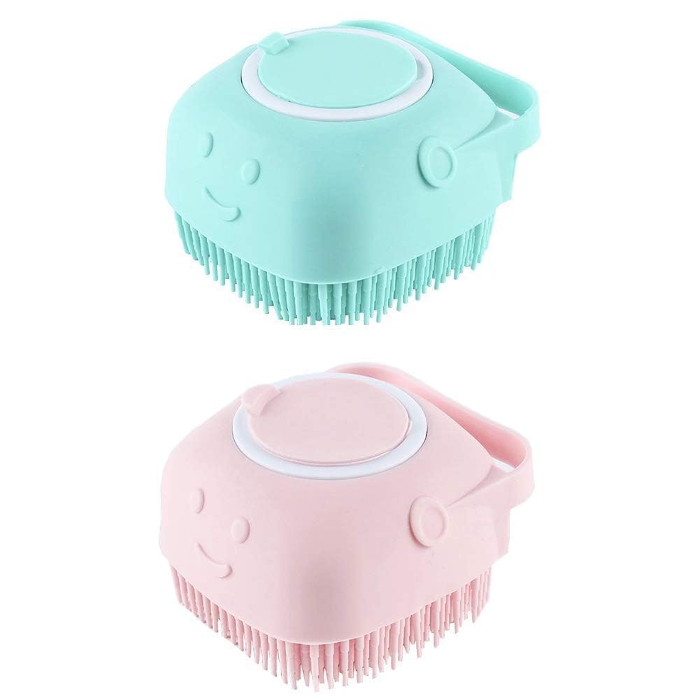 Estoy Body Scrubber with Soap Dispenser Brush, Silicone Exfoliating Brushes, Soft Body Exfoliator, Bath Loofah for Babies, Kids, Women, Men and Pets (Standard, 2, count)