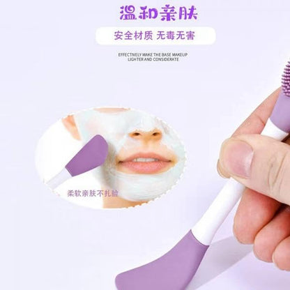 2pcs - 2 In 1 Silicone Face Mask Brush Double-head,Soft Face Mask, Facial Cleansing Brush and pore cleaner,Silicone Face Mask Brush for Applying