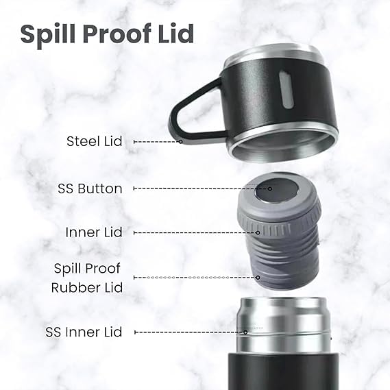 Premium Stainless Steel Vacuum Flask Gift Set (1 Flask + 2 Cups) – Elegant Hot & Cold Thermal Bottle Set with Gift Box