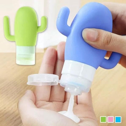 Cute Cactus Travel Silicone Refillable Bottle – Leak-Proof & Squeezable