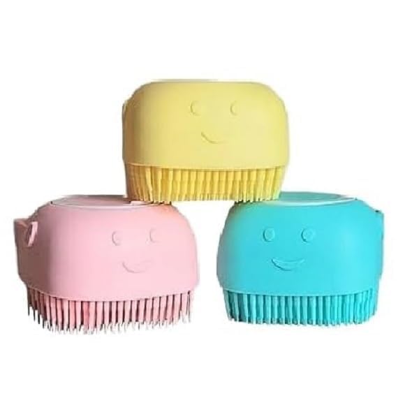Estoy Body Scrubber with Soap Dispenser Brush, Silicone Exfoliating Brushes, Soft Body Exfoliator, Bath Loofah for Babies, Kids, Women, Men and Pets (Standard, 2, count)