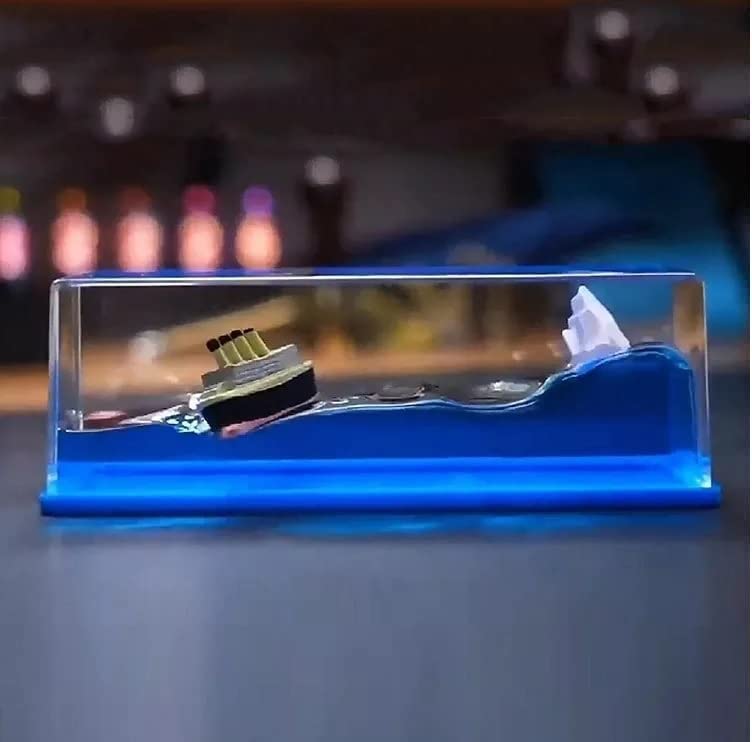 Liquid Wave Cruise Ship Decoration,Titanic,Cruise Ship That No Longer Sinks, for Car Dashboard Decorative Showpiece/Idol, Paperweight, Home Decor Decoration & Gifting Purpose