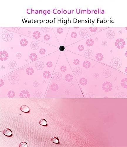 Fancy Magic Umbrella Changing Secret Blossoms Occur Stylish Windproof Double Layer with Water Magic Print 3 Fold Umbrella for Girls, Women, Boys