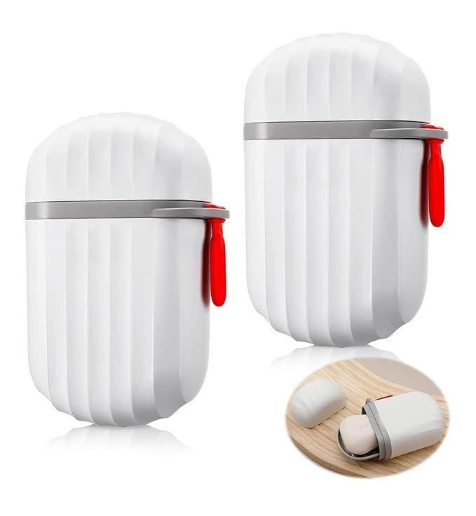 2 PCS Travel Soap Holder - Portable Soap Dish for Home, Outdoor Hiking, and Camping - Compact and Durable Plastic Travel Soap Box - Soap Case Ideal for Travel Accessories