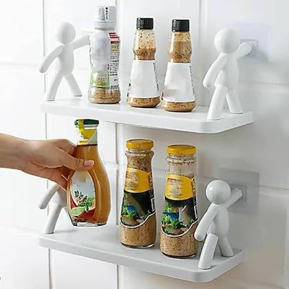 Creative Wall-Mounted Bathroom Shelf – Fun Human Figurine Design 2pcs