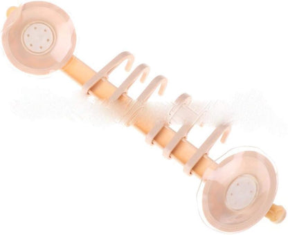 2pcs Wall-Mounted Suction Cup Hook Hanger – Multi-Purpose Plastic Organizer for Kitchen & Bathroom