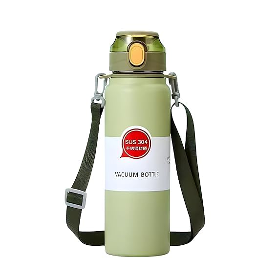 Estoy Insulated Stainless Steel Hot & Cold Water Bottle, 800ml, Double Wall Construction, Carry Strap, BPA Free Brand: FOLKSBOXX