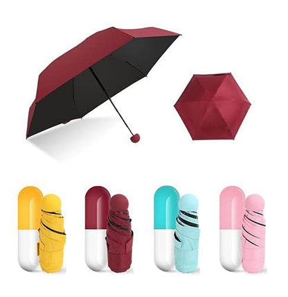 Portable Capsule Umbrella Windproof Double Layer Ultra Light Pocket Sized for UV Protection & Rain Outdoor Car Umbrella for Women & Men Small and Lightweight Anti-UV Umbrella Pack of-1
