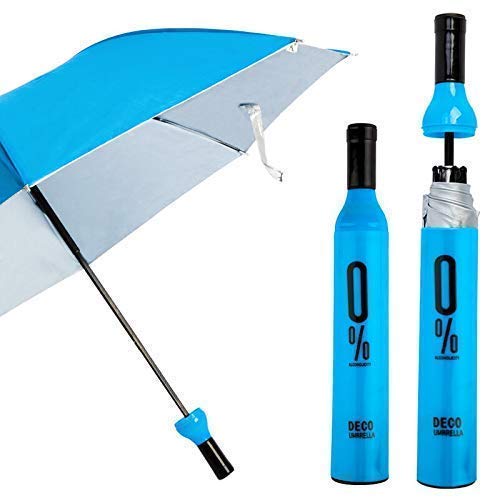 Estoy new Windproof Double Layer Umbrella with Bottle Cover Umbrella for UV Protection & Rain | Outdoor Car Umbrella for Women & Men (Design & Color As Per Availability)