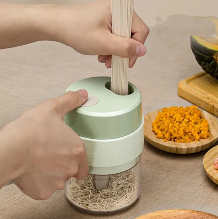 4 in 1 Handheld Rotary Vegetable Cutter – Multifunctional Food Chopper