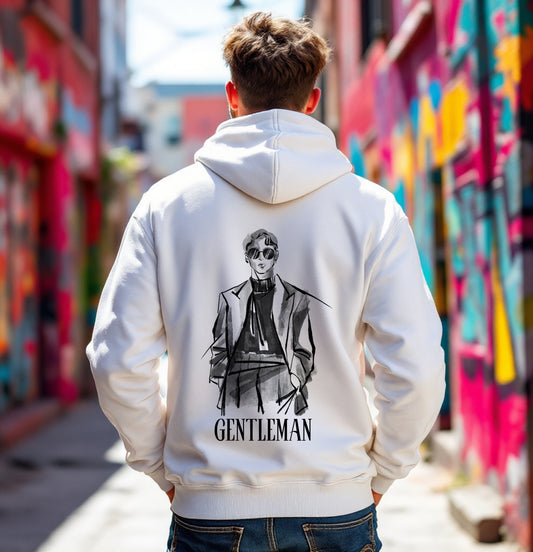 Stylish Gentleman Hoodie – Minimal Fashion Illustration Design
