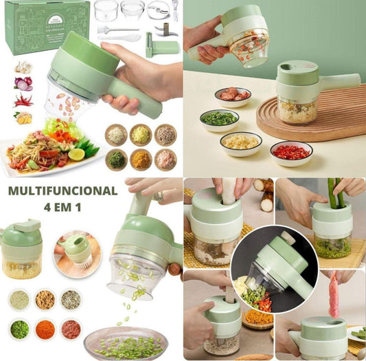 4 in 1 Handheld Rotary Vegetable Cutter – Multifunctional Food Chopper
