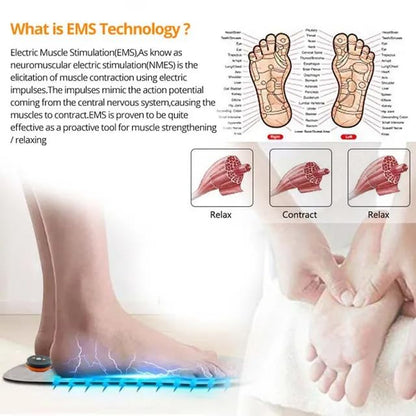 EMS Foot Massager - 8 Selectable Modes, 19 Intensity Levels, Automatic 15-Minute Session - Soothe and Revitalize Tired Feet