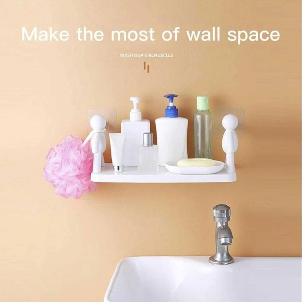 Creative Wall-Mounted Bathroom Shelf – Fun Human Figurine Design 2pcs
