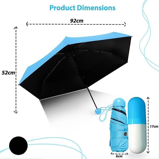 Portable Capsule Umbrella Windproof Double Layer Ultra Light Pocket Sized for UV Protection & Rain Outdoor Car Umbrella for Women & Men Small and Lightweight Anti-UV Umbrella Pack of-1