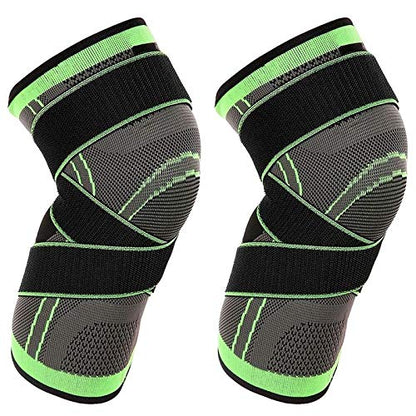 2 Piece Set of Knee Support Protector, Compression Elastic Support Belt, Sports Knee Pads, for Running, Basketball and Volleyball