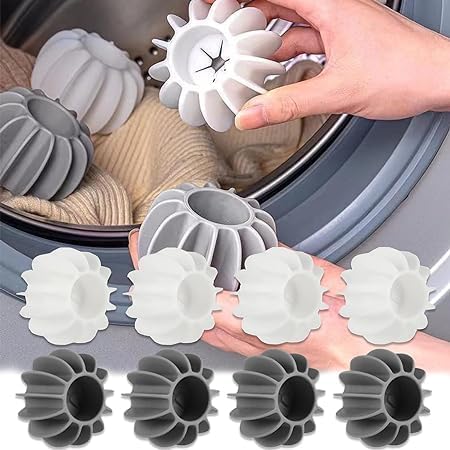 ESTOY Silicone Laundry Ball Cleaning Washing Machine Clothes Anti-Winding Laundry Washing Balls Washer Balls Reusable Laundry Balls Scrubbing Balls Big sizeAnti-Winding(PACK 4)