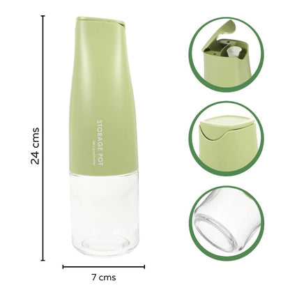Oil Dispenser Bottle Glass - Oil and Vinegar Dispenser Glass Bottle with Gravity Automatic Opening and Closing Bottle, Drip Free Spout Oil Dispenser Bottle for Kitchen 500 ml