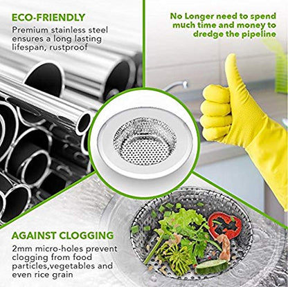 Stainless Steel Sink Strainer Drain Filter for Kitchen and Bathroom