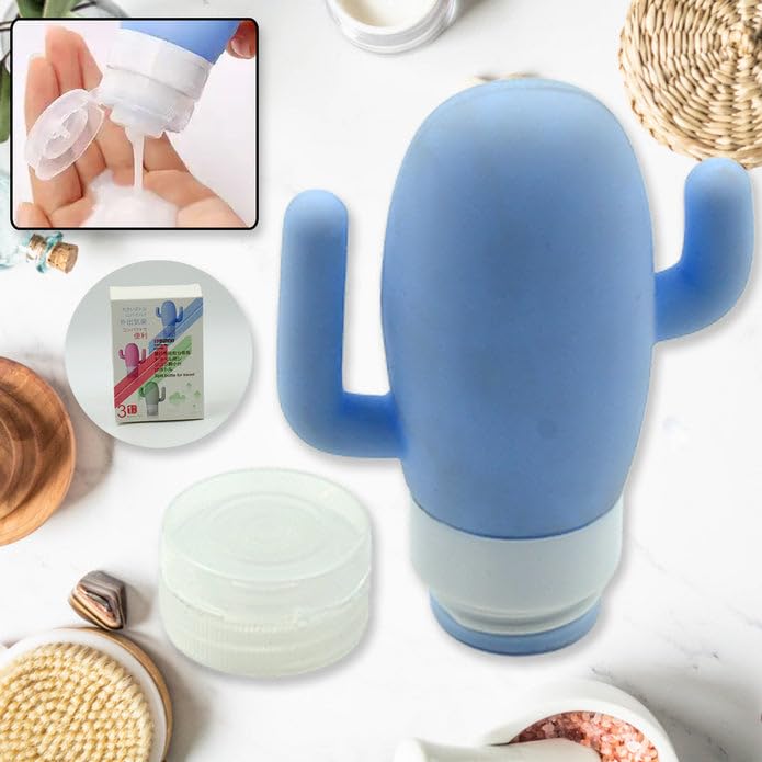 Cute Cactus Travel Silicone Refillable Bottle – Leak-Proof & Squeezable