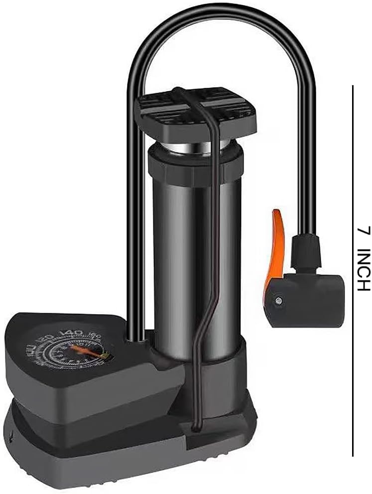 Air Pump With High-Pressure Foot Pedal for Sports Balls, Bikes, Inflatables and More - Compact and Heavy Duty