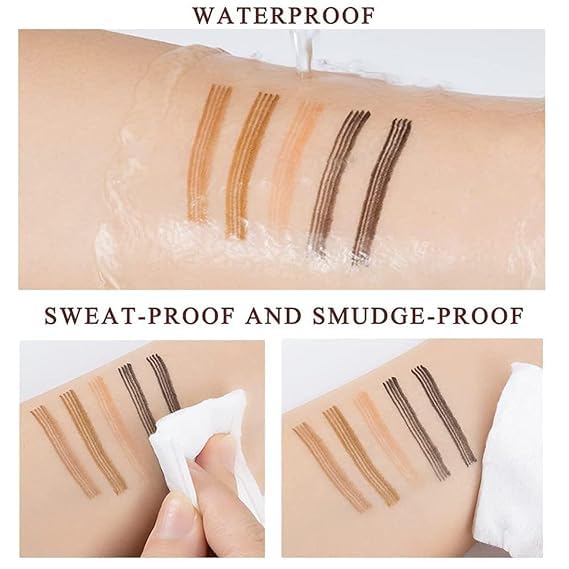 Estoy Waterproof 4 Points Microblading Eyebrow Pen with a Micro-Fork Tip Applicator Creates Flawless Natural Looking Eyebrows SmudgeProof Eyebrow Pencil (Dark Brown)