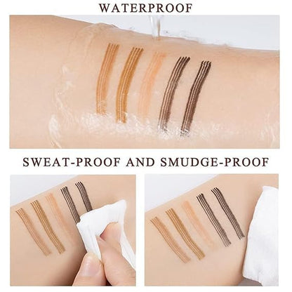 Estoy Waterproof 4 Points Microblading Eyebrow Pen with a Micro-Fork Tip Applicator Creates Flawless Natural Looking Eyebrows SmudgeProof Eyebrow Pencil (Dark Brown)
