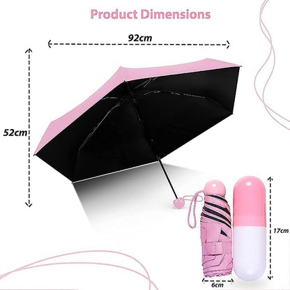 Portable Capsule Umbrella Windproof Double Layer Ultra Light Pocket Sized for UV Protection & Rain Outdoor Car Umbrella for Women & Men Small and Lightweight Anti-UV Umbrella Pack of-1