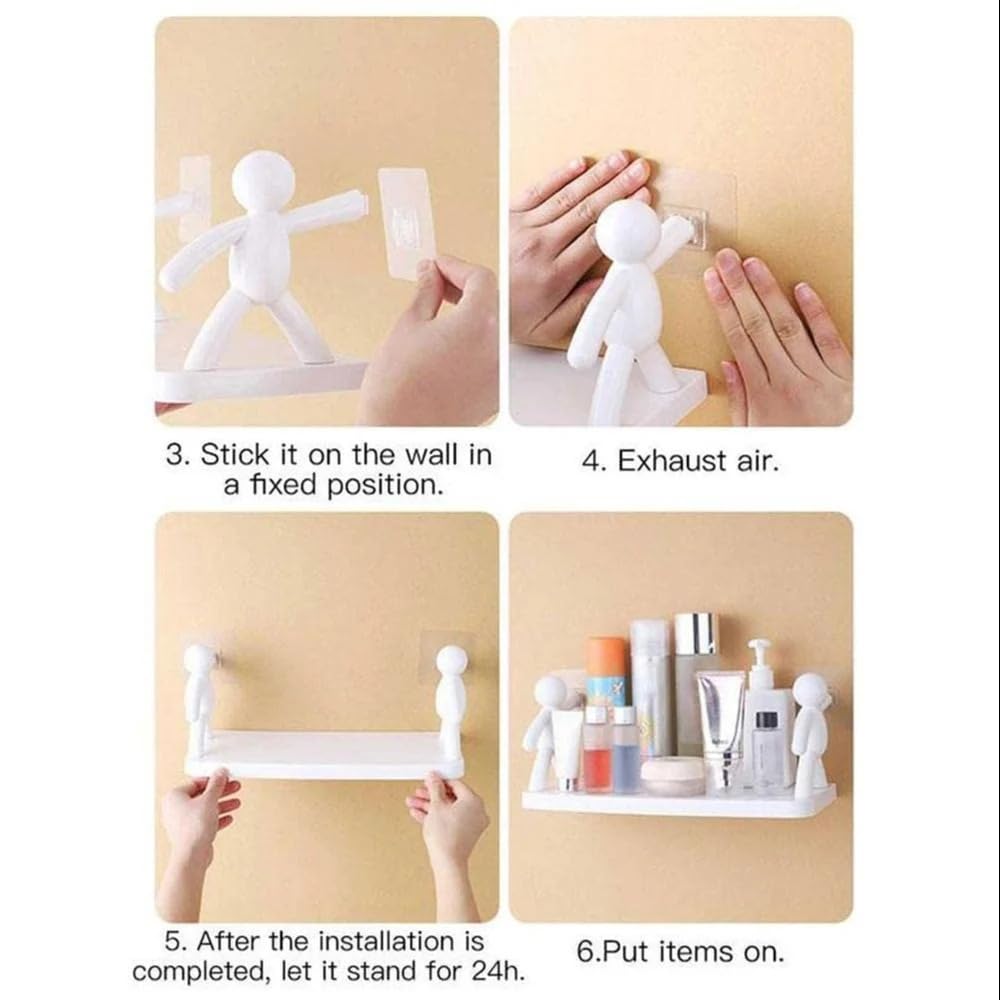 Creative Wall-Mounted Bathroom Shelf – Fun Human Figurine Design 2pcs