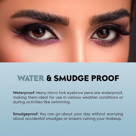 Estoy Waterproof 4 Points Microblading Eyebrow Pen with a Micro-Fork Tip Applicator Creates Flawless Natural Looking Eyebrows SmudgeProof Eyebrow Pencil (Dark Brown)