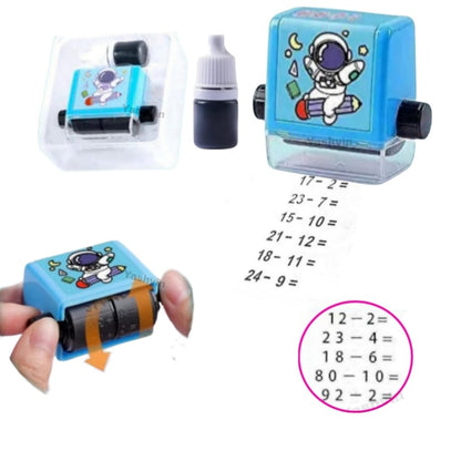 Smart Math Roller Stamps for Kids,2PCS Addition and Subtraction Teaching Stamps,Smart Math Roller Stamps Practice Tools Within 100 Learning Toy for Preschool Kindergarten Home Teacher Supplies